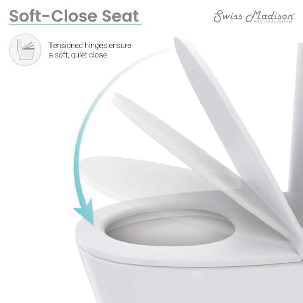 Swiss Madison SM-2T120 Calice Elongated P-trap Toilet Dual Flush .8/1.28 gpf Glossy White 
