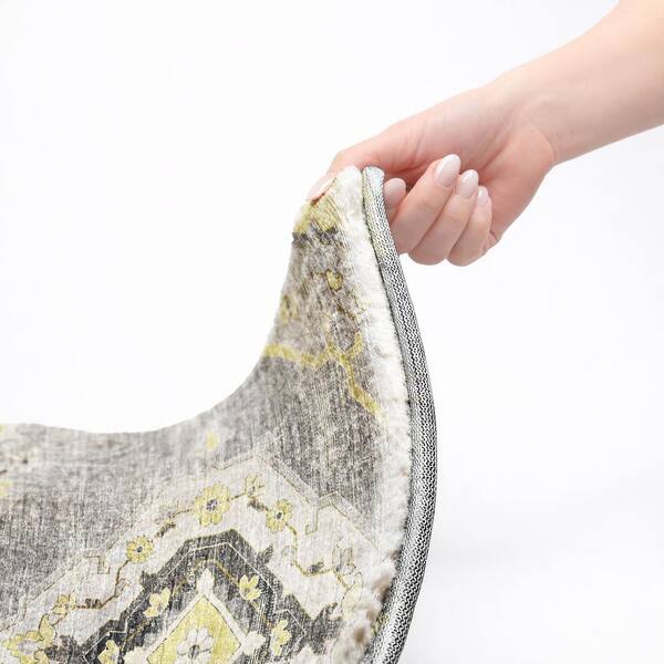 Dream Shag Premium Machine Washable Abstract ADS91 Silver 9 ft. x 12 ft. Area Rug