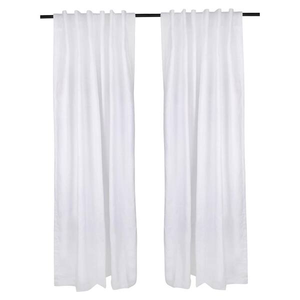 A1 Home Collections White Linen Tab Top, Tab Top Blackout Curtains White