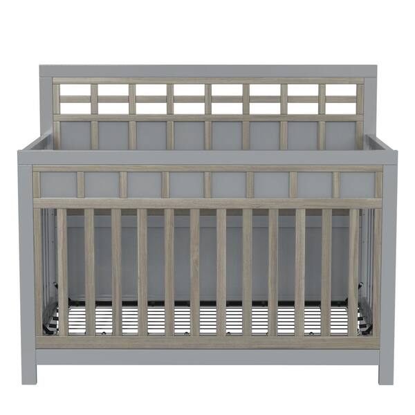 wetiny Gray Solid Wood Crib