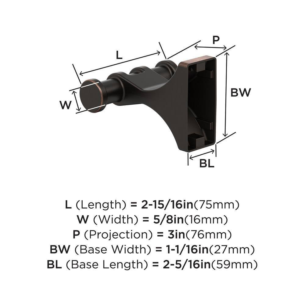 Oil-Rubbed Bronze Double Prong Wall Mounted Robe Hook