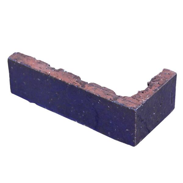 Unbranded Gran Brique Blue 7.63 in. x 0.63 in. x 2.25 in. Glazed Corner Clay Brick-DISCONTINUED