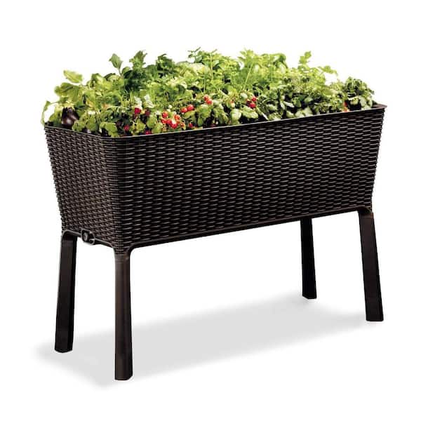 Keter Easy Grow 44.9 in. W x 29.8 in. H Brown Raised Garden Bed