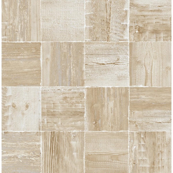 NextWall Wood Block Vinyl Strippable Roll (Covers 30.75 sq. ft.)