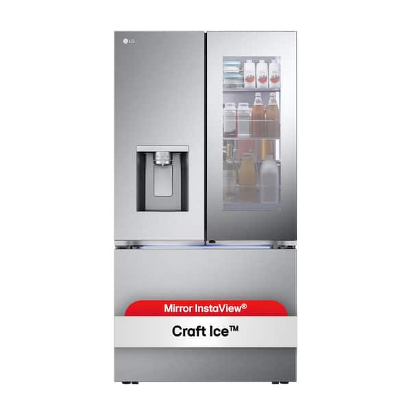 26 cu. ft. Counter-Depth MAX French Door Refrigerator w/ Mirrored Instaview & 4 types of ice, PrintProof Stainless Steel