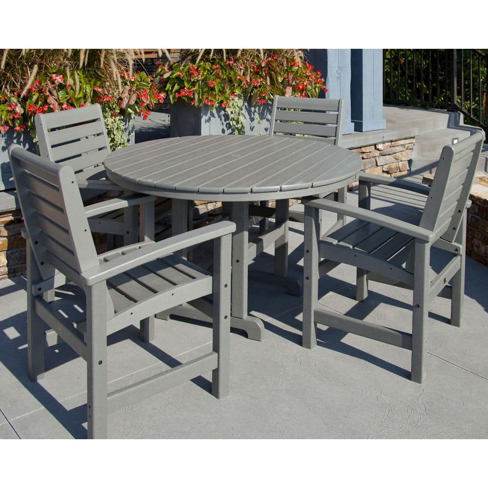 Slate Grey 48" Round Recycled Plastic Dining Table