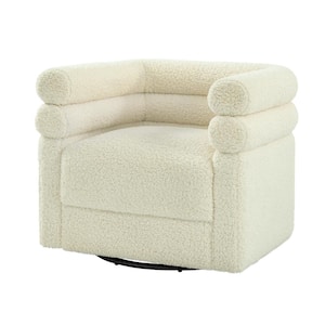 Regina Beige Modern Swivel Chair with One Pillow