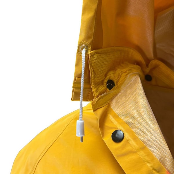 Boss Large Yellow PVC Polyester 2-Piece Rain Coat with Detachable