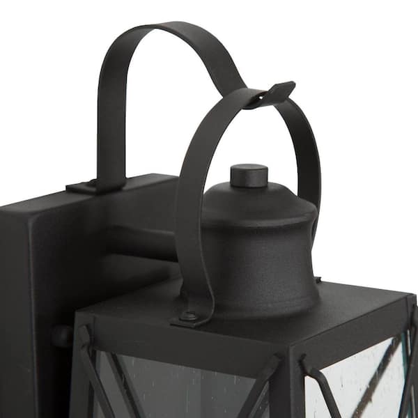 LNC Craftsman 1-Light Matte Black Outdoor Wall Lantern Sconce with
