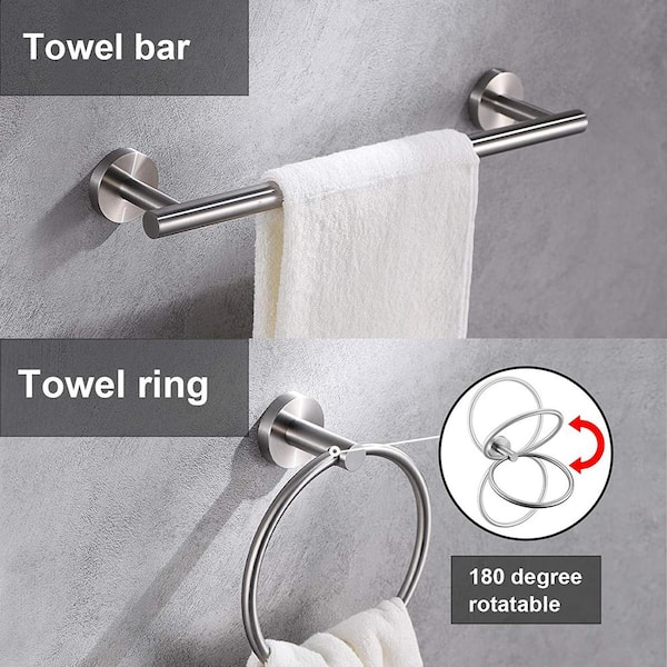 Hand Towel Holder, Adhesive Hand Towel Ring, Hand Towel Bar/Rack, No Drilling Modern Hand Towel Hanger for Bathroom Kitchen, Style 4