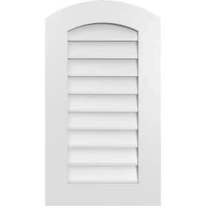 18 in. x 32 in. Arch Top Surface Mount PVC Gable Vent: Functional with Standard Frame