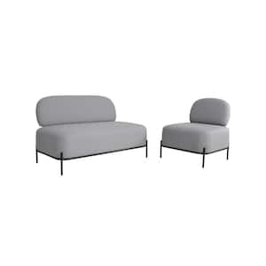 Flora Dove Living Room Sets with Metal Legs