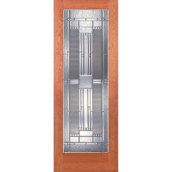 Feather River Doors 24 in. x 80 in. 1 Lite Unfinished Cherry Preston Zinc Woodgrain Interior Door Slab