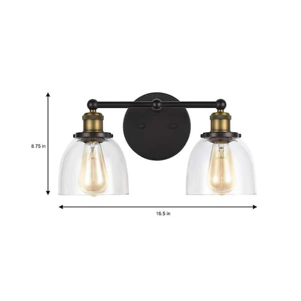 2 light bronze vanity light