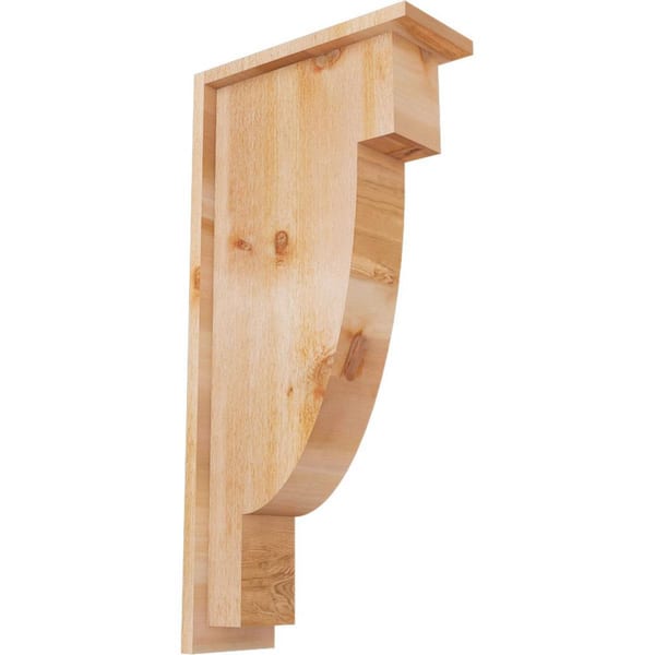 Ekena Millwork 6 in. x 14 in. x 26 in. Western Red Cedar Alpine Rough Sawn Corbel with Backplate
