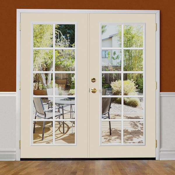 Masonite 72 in. x 80 in. Canyon View Steel Prehung Right-Hand Inswing 10-Lite Clear Glass Patio Door in Vinyl Frame, No Brickmold