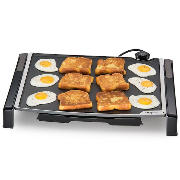 Tilt and Fold 254 sq. in. Black Electric Griddle with Temperature Sensor