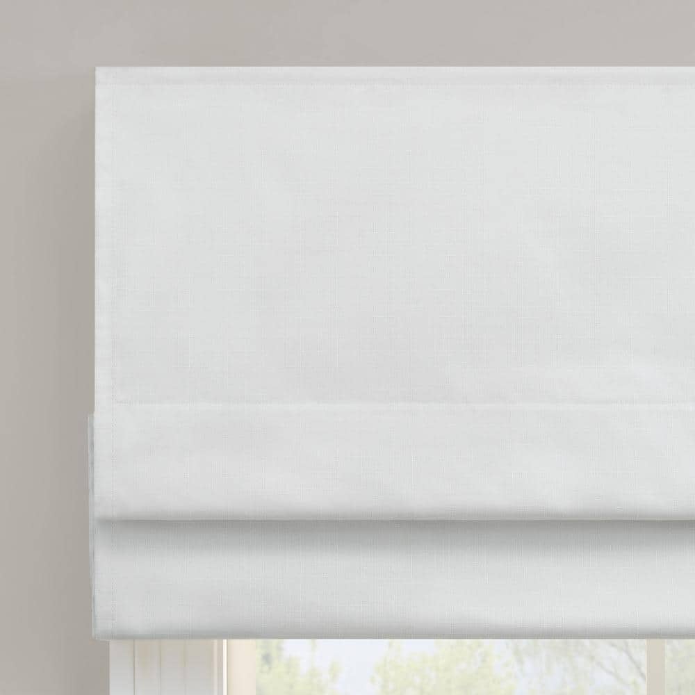 White Cordless Blackout Fabric Roman Shade 39" x 64"