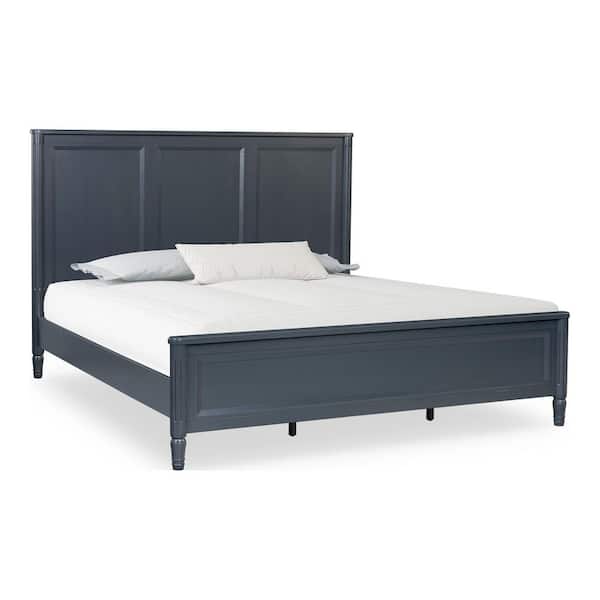 Whitfield Modern French Blue Wood Frame King Panel Bed