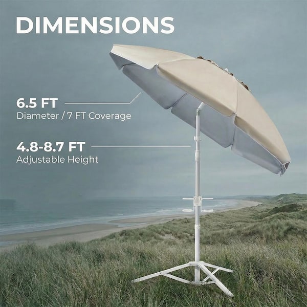 height of 7 foot patio umbrella Qidvol Half Outdoor Shade and enhances overall stability 7.5FT Patio Umbrella - Brick