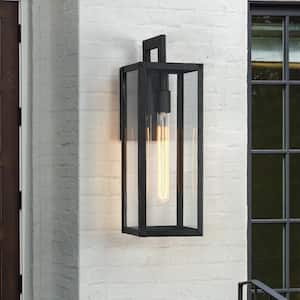 Trevot 1-Light 18.5 in. Black Outdoor Wall Lantern Sconce