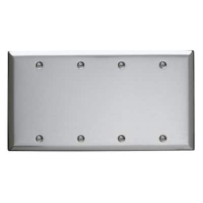 BLANK STAINLESS STEEL WALL COVER PLATE 1 2 3 4 GANG 