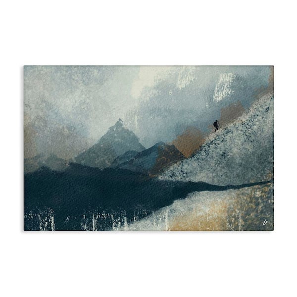 Stupell Industries Intrepid Traveler in Mountains by Lydia Orange Unframed Abstract Graphic Art Print 30 in. x 45 in.