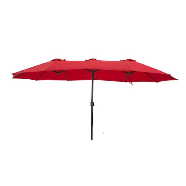 15 ft. x 8.9 ft. Market Outdoor Patio Umbrella in Red