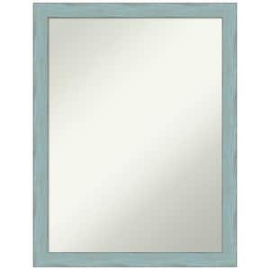 Sky Blue Rustic 20.25 in. H x 26.25 in. W Wood Framed Non-Beveled Bathroom Vanity Mirror in Blue