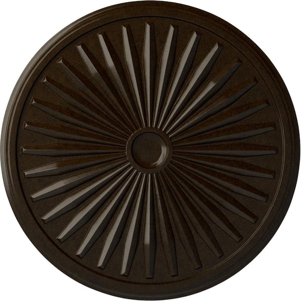 Ekena Millwork 1-3/8 in. x 33-1/8 in. x 33-1/8 in. Polyurethane Leandros Ceiling Medallion, Bronze