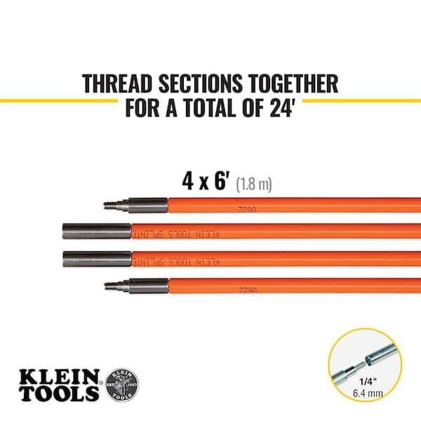 Klein Tools 56324 24' Lo-Flex Fish Rod Set