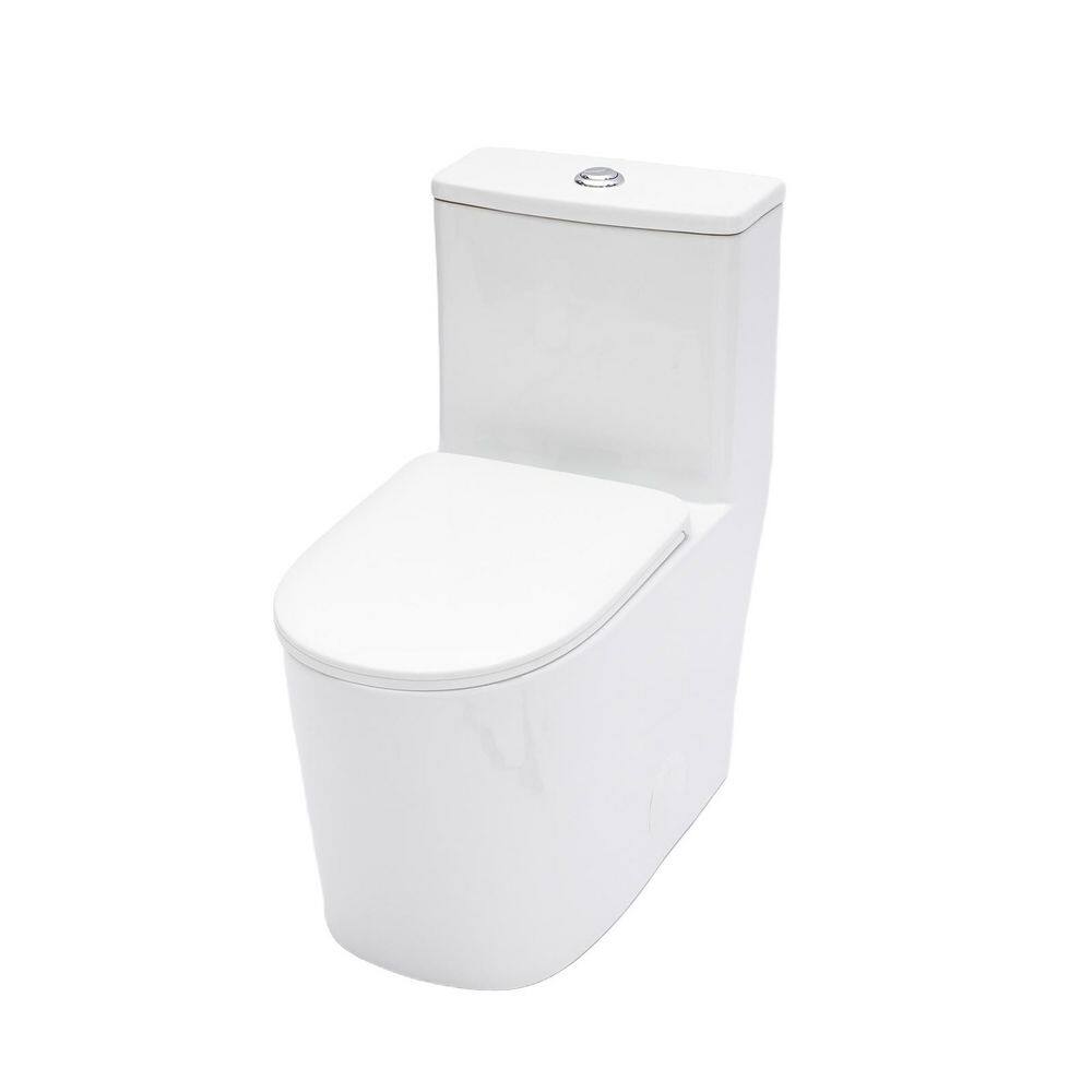 1-Piece 1.1/1.60 GPF Dual Flush Elongated Round Toilet in Glossy White, Seat Included price history on PriceWatchPro