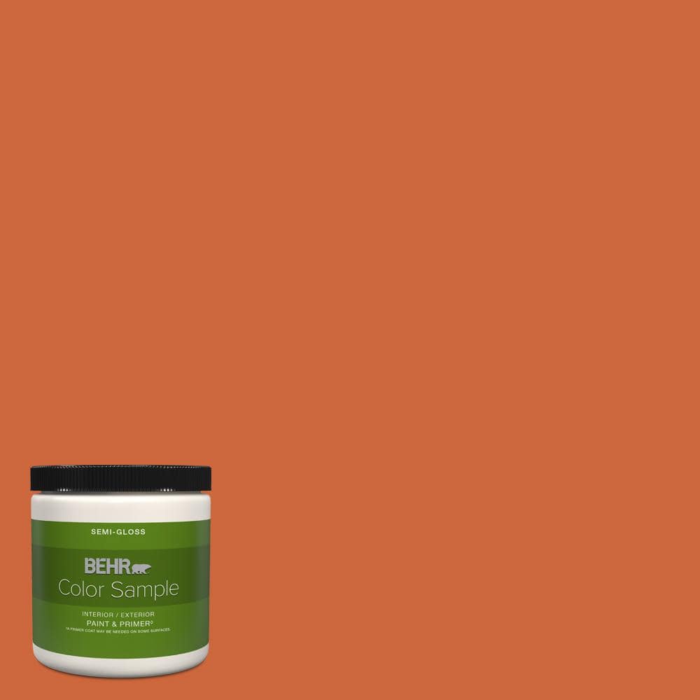 BEHR PREMIUM PLUS 8 oz. S-H-250 Pumpkin Patch Semi-Gloss InteriorExterior  Paint & Primer Color Sample B330316 - The Home Depot