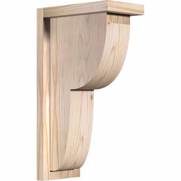 Ekena Millwork 5-1/2 in. x 10 in. x 18 in. Douglas Fir Crestline Smooth Corbel with Backplate