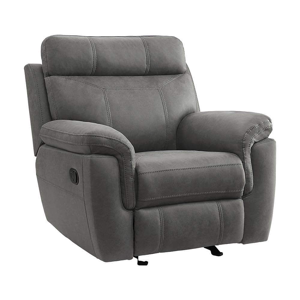 Cassville Gray Microfiber Glider Manual Recliner