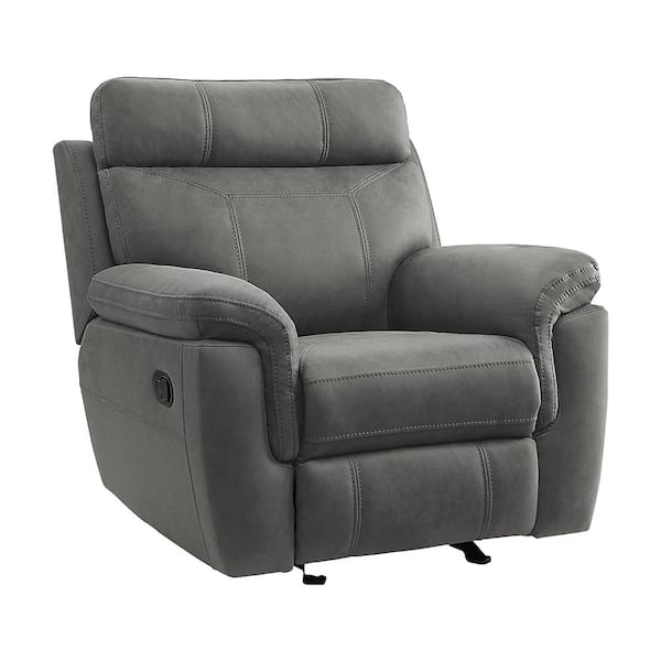 Cassville Gray Microfiber Glider Manual Recliner