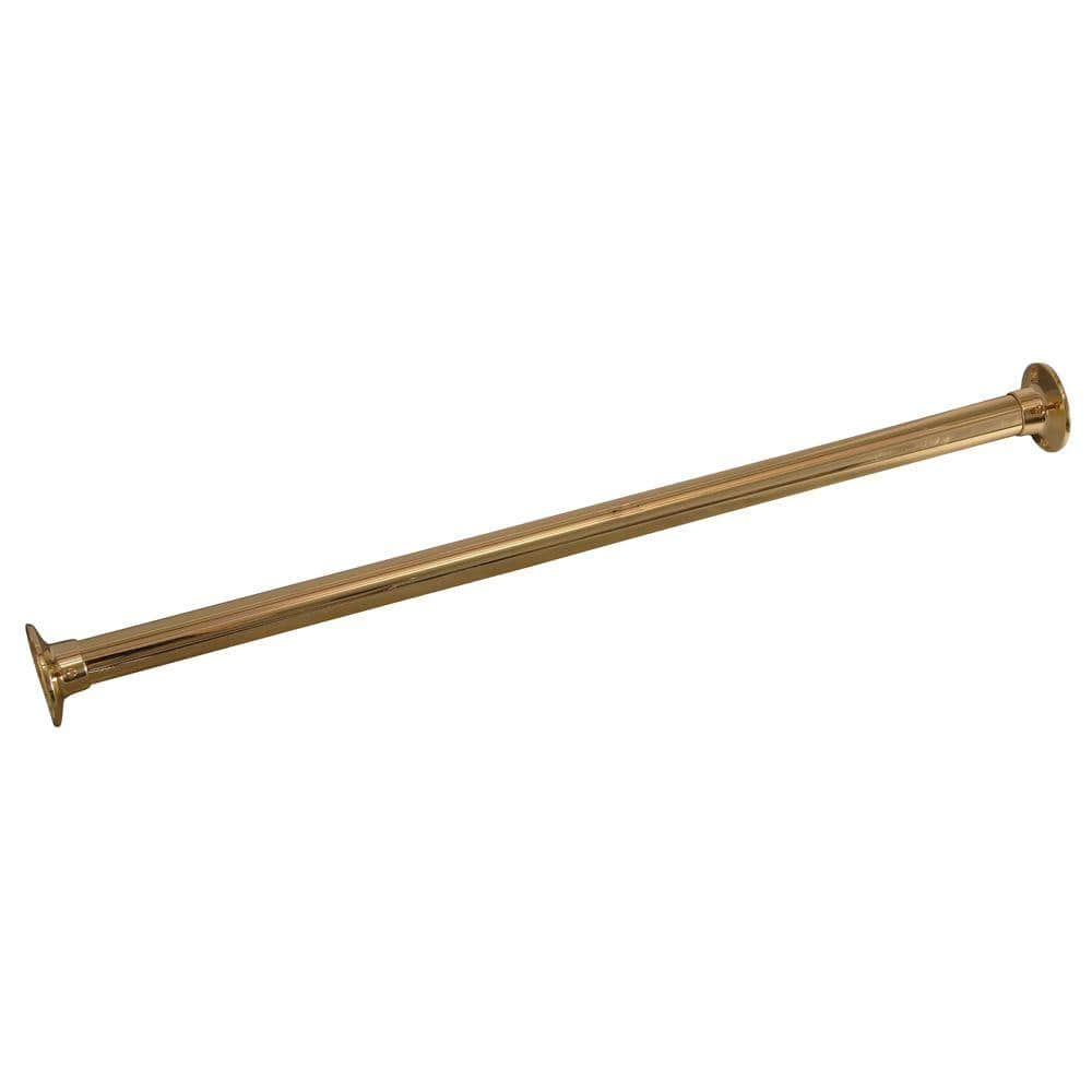 Barclay Products 60 In Straight Shower Rod In Polished Brass 4100 60 Pb The Home Depot