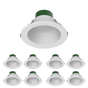 Downlight 8 in. Adjustable White Remodel 52-Watt Equivalent Housing Integrated LED Recessed Lighting Kit (1-Pack)