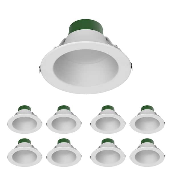 Mydepot Downlight 8 in. Adjustable White Remodel 52-Watt Equivalent Housing Integrated LED Recessed Lighting Kit (1-Pack)