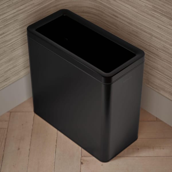 KOHLER 12-Liter Open-Top Trash Can in Black Stainless 31313-BST