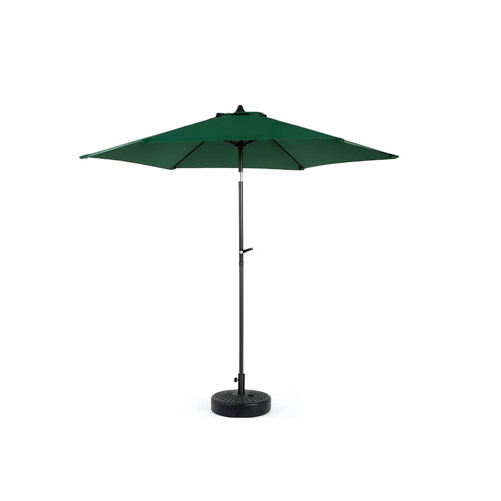 9 ft. Steel Patio Umbrella, Market Umbrella with Push Button Tilt, Crank&6 