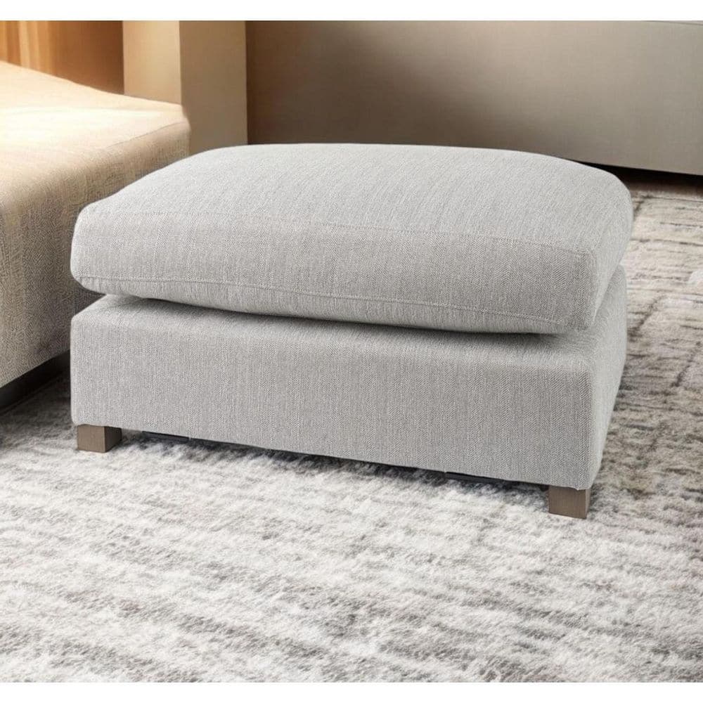 _Fot フォート square shrink crepe［blue gray］ HomeRoots Light Gray Fabric Square Ottoman 2000394238 - The