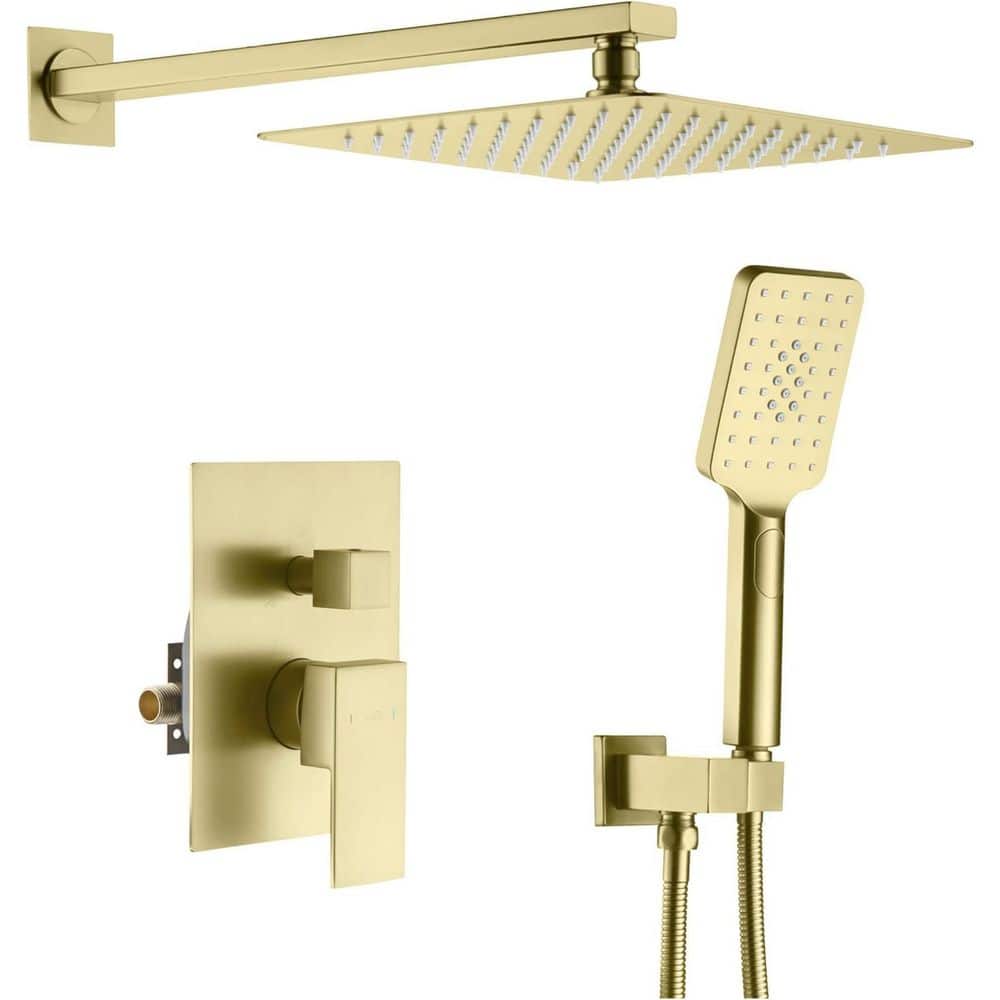 3-Spray Wall Mount Dual Fixed and Handheld Shower Head 1.8 GPM in Brushed Gold price history on PriceWatchPro