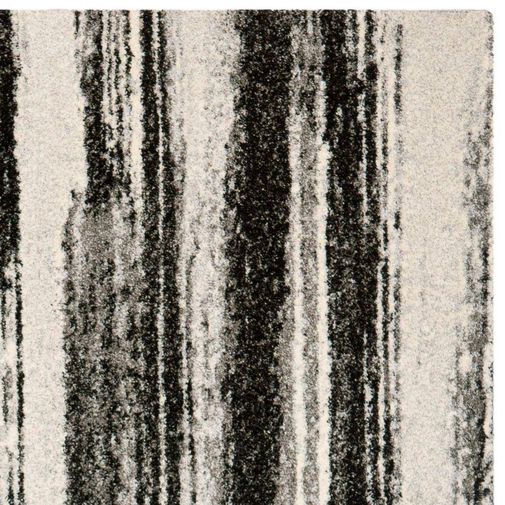 Retro Dark Grey and Light Grey 9' x 12' Shag Area Rug