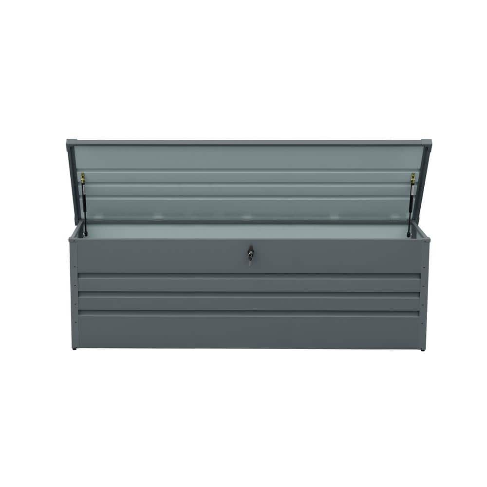 260 Gal. Metal Outdoor Deck Box-Waterproof Storage with Lockable Lid and Du