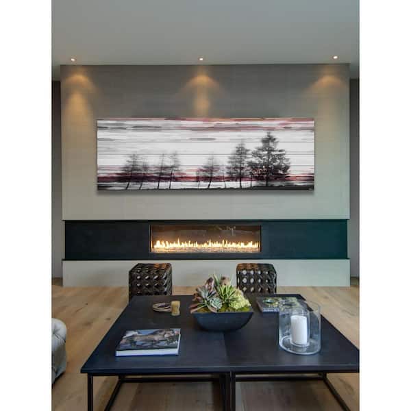 Unbranded 10 in. H x 30 in. W "Evergreens" by Parvez Taj Printed White Wood Wall Art