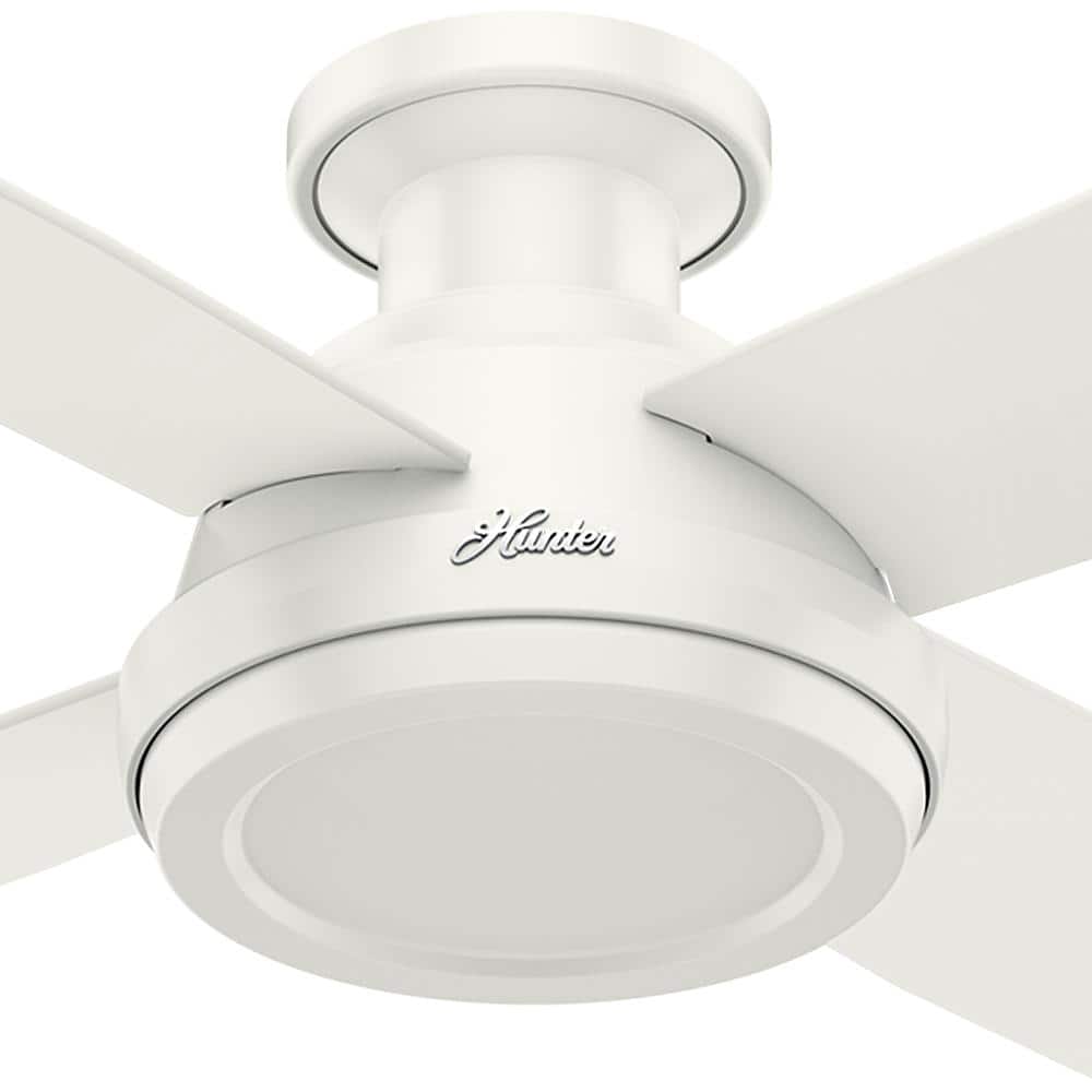 Dempsey 52" Fresh White Low Profile Ceiling Fan with Remote & Lighting