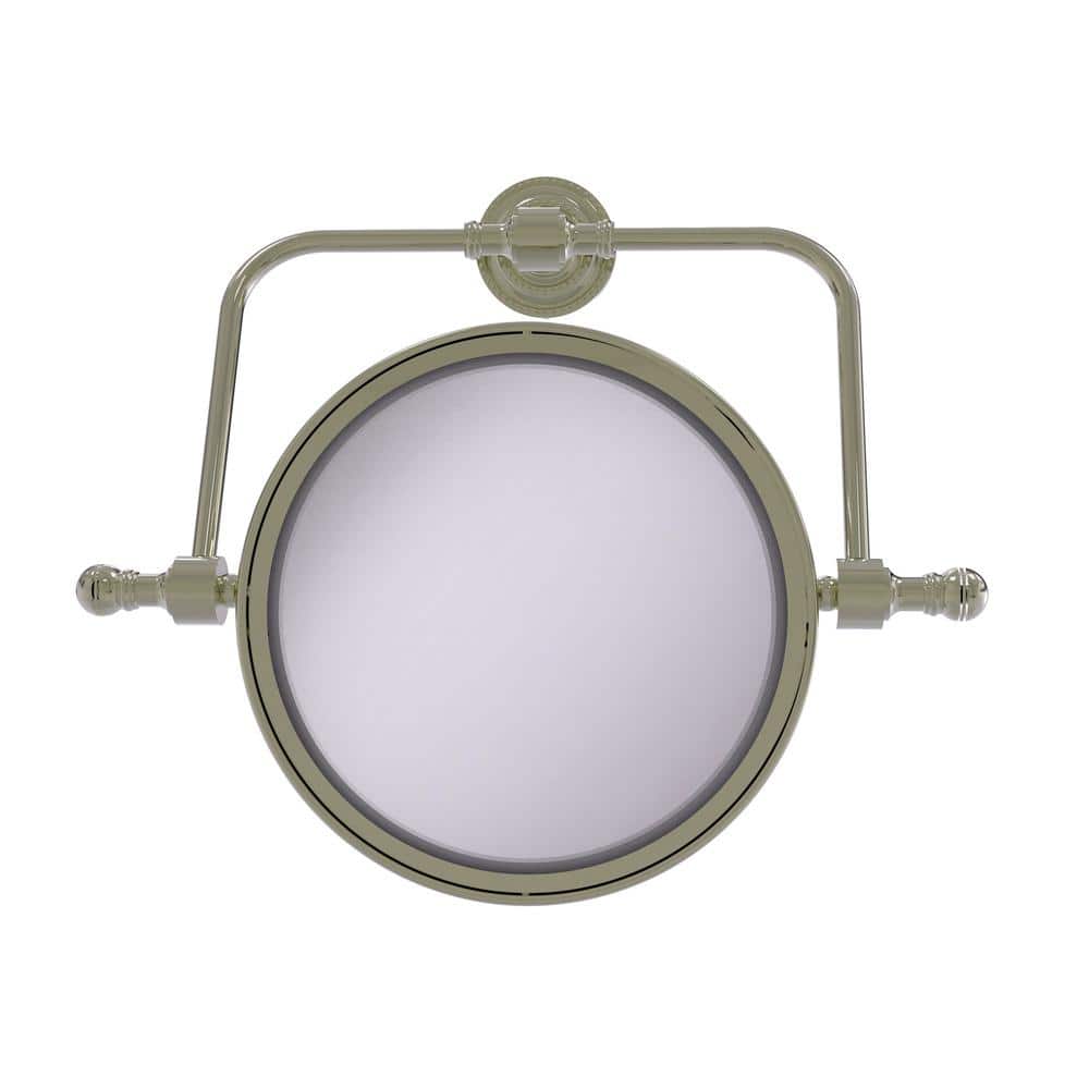 Retro Dot 8in. W x 8in. H Round Framed  Wall Mounted Magnifying Bathroom Make-Up Mirror with 4X Mag. in Polished Nickel price history on PriceWatchPro