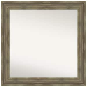 Alexandria Greywash 32 in. x 32 in. Non-Beveled Rustic Square Wood Framed Wall Mirror in Gray