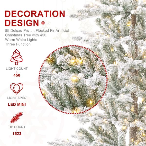 Glitzhome 8ft/10ft Pre-Lit Deluxe White Pine Slim Christmas Tree with Remote  Controller - On Sale - Bed Bath & Beyond - 37904905